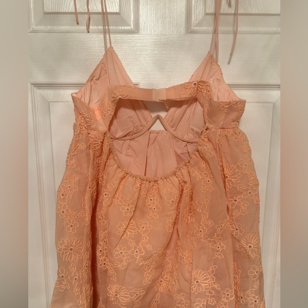 NWT For Love & Lemons Peach Eyelet Sundress XL - Picture 7 of 11